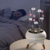 Diffuseur d'arômes ultrasonique multi-pulvérisation avec anneau de sortie, humidificateur de bureau à flamme, brume domestique, lumière sept couleurs, télécommande