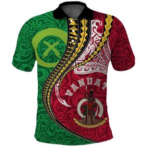 Polo Vanuatu par sublimation Chemise de golf personnalisée manches courtes style totem polynésien décontracté et confortable Sortie d'usine - Product Image 1