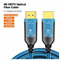 Câble optique actif 8K AOC en fibre tressée PVC HDTV 2.1, 48 Gbit/s ultra haute vitesse, garantie 12 mois, conforme RoHS