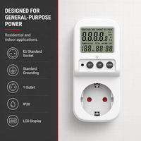 LCD-Digitalanzeige 16A 230V 3680W Max. Belastung EU-Standard Kindersicherer Verschluss IP20-Zertifiziert für Privathaushalte Energiemessgerät-Steckdose