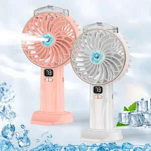 IFINE Beauty Mini Handheld Table Standing Ice Water Spray Cooling Fan Portable Summer Rechargeable Water Mist Spray Fan for Home