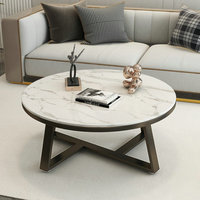 Table basse en marbre naturel minimaliste de luxe italien, table basse moderne pour salon, combinaison en acier inoxydable