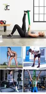 체육관 운동 치료 밴드 저항 당겨 밴드 루프 세트 라텍스 저항 운동 밴드 세트 긴 피트니스 저항 밴드 - Product Image 6