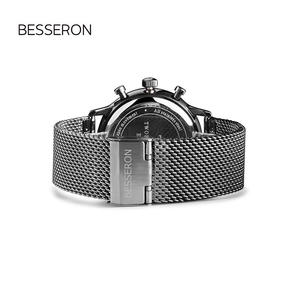 OEM ODM de lujo de los hombres relojes de cuarzo personalizado de acero inoxidable de nuevo movimiento de Japón estilo de negocios de cuero de la correa de la caja de la hebilla hecha - Product Image 5