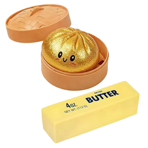 CS hot selling blingbling gold powder crystal squish dumpling lala le small steamed bun <b>squeeze</b> toy eva material - Product Image 1