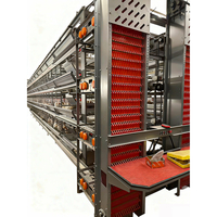 Cage à poulets de type H, grande capacité, 4 niveaux, en acier, entièrement automatique, alimentée par batterie, pour l'élevage avicole à domicile