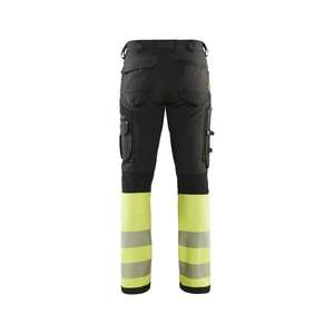 BLAKLADER - 119316429933D104 Hi-Vis 4-way-stretch <b>trousers</b> without nail pockets <b>Black</b>/Yellow - EAN 7330509842386 HI-VIS <b>WORKWEAR</b> - Product Image 2
