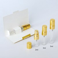 Personnalisé 1ml 1.7ml 3ml 5ml carte de parfum échantillon de parfum ensemble par boîte-cadeau bouteille en verre avec liège ou pompe pulvérisateur