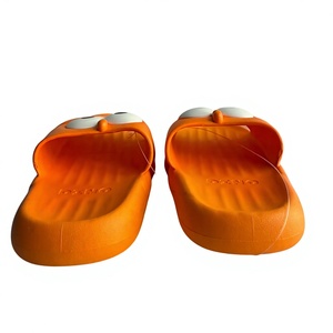 Claquettes en PVC LJ MX, semelle antidérapante de 15 mm, bout ouvert, pour l'été, usage domestique, couleur orange, semelle intermédiaire en EVA, logo en caoutchouc - Product Image 3