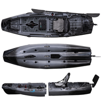 Kayak modulaire CE 10 pieds, coque LLDPE de 33 pouces de large, propulsion par hélice/aileron/moteur électrique/stabilisateur pour la pêche en surf, le canoë et le rameur