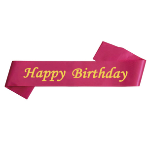 Hstyle Sash d'anniversaire en tissu doux imprimé à l'encre, ceinture de cérémonie, fournitures et cadeaux de fête, sash d'épaule Joyeux Anniversaire - Product Image 4