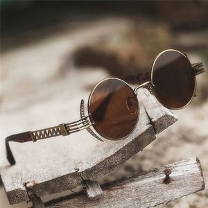 Gafas de Sol Redondas Punk Retro de Moda para Hombre y Mujer, Gafas de Sol Steampunk de Metal Hueco, Novedad de 2022 - Product Image 2