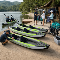 Kit de kayak de pêche gonflable professionnel avec glacière et emplacement de rangement pour les acheteurs en gros