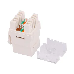 Progetto di cablaggio dati Cat5e Cat6 Jack modulare non schermato perni placcati oro 50U 180 gradi per frontalino