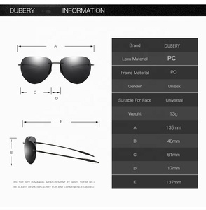 DUBERY-gafas de sol clásicas para hombre, lentes de sol polarizadas con forma de corazón, UV400, Vintage, montura negra, venta al por mayor - Product Image 5