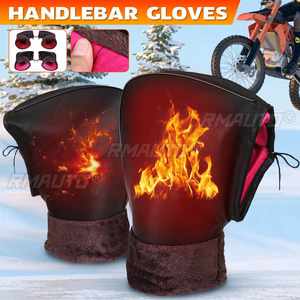 Gants de moto et scooter épais et chauds, manchons de guidon imperméables, couvre-guidon thermiques pour la conduite hivernale - Product Image 1