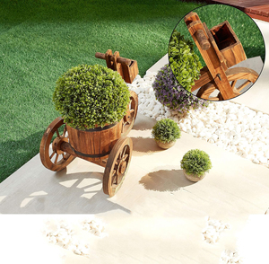 Panier en <span class=keywords><strong>bois</strong></span> rétro naturel Pot de fleurs créatif Pot de plantes support décoration de <span class=keywords><strong>jardin</strong></span> brouette planteur <span class=keywords><strong>jardin</strong></span> <span class=keywords><strong>bois</strong></span> - Product Image 4