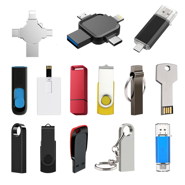 ODM OEM Bulk 4-in-1 USB Flash Drive 4GB-256GB USB2.0/3.0 Metal Custom Logo 2-Year Warranty