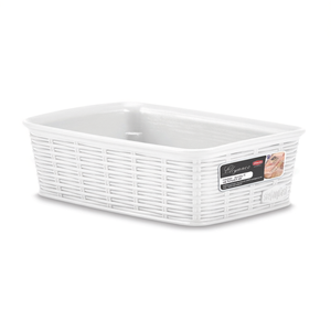 Cesta de plástico (20x14x6cm) ELEGANCE Blanco 30900 - Product Image 2
