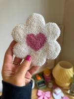 Nouvelle maison sous-verres et poinçon aiguille tapis mode mignon rose arcs touffeté tricot tasse tapis pendaison de crémaillère cadeau
