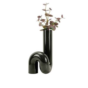 Florero Decorativo de Metal Negro para Decoración de Interiores de Sala de Estar, Dormitorio y Oficina de Estilo Contemporáneo - Product Image 2