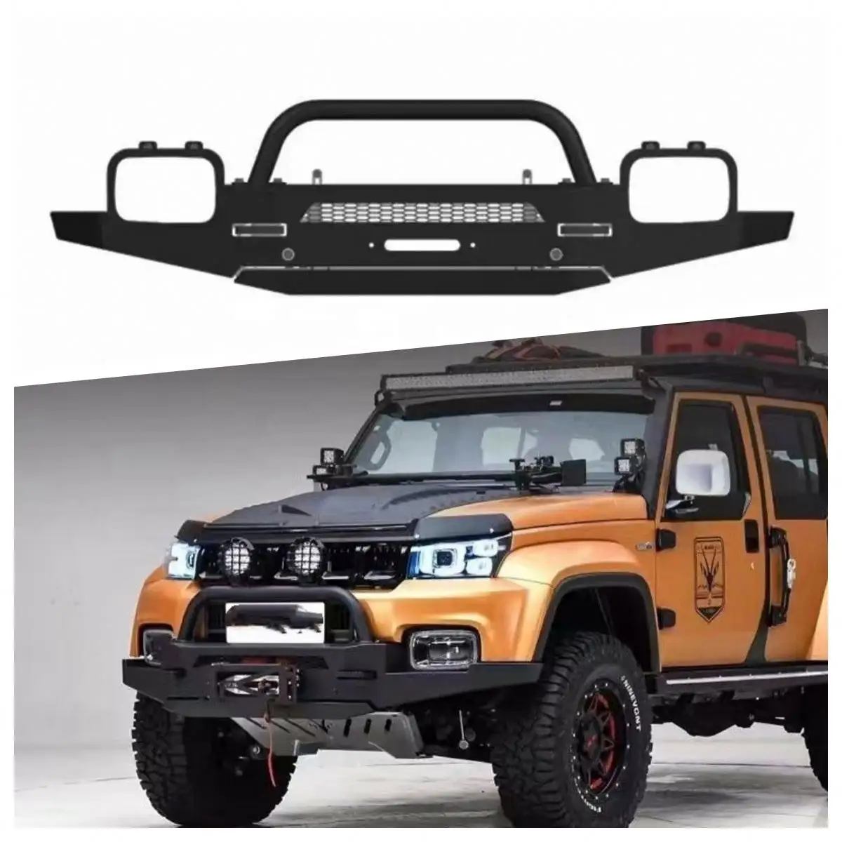 4x4 Gelände-Autozubehör Frontstoßstange Bullenstange für BAIC BJ40 Bullenstange mit Licht