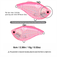 Leurre de pêche imprimé coulant VIB15G, appât dur artificiel pour le bar, leurre vibrant à longue portée pour rivière, lac, ruisseau, eau douce