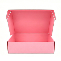 Boîte d'expédition portable haut de gamme rose en carton ondulé recyclable, emballage écologique en papier pour boulangerie, donuts, desserts, artisanat, anniversaires et fêtes