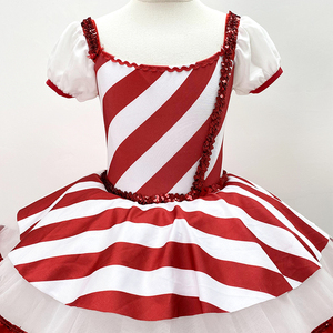 Vestido de princesa P0018 Tutú de Ballet de alta calidad Niñas <span class=keywords><strong>Candy</strong></span> <span class=keywords><strong>Bar</strong></span> Ropa de fiesta Niño Lindo Rojo y blanco Rendimiento Ropa de baile Traje de ballet - Product Image 5