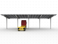 Système de carport solaire étanche YZ au prix d'usine, structure de stationnement photovoltaïque en acier au carbone haute résistance, garantie 12 ans, anodisé