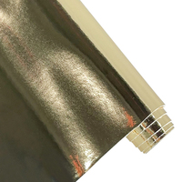 Tissu en similicuir PU métallisé réfléchissant couleur unie or/argent pour la fabrication de chaussures/sacs/élastiques à cheveux/artisanat