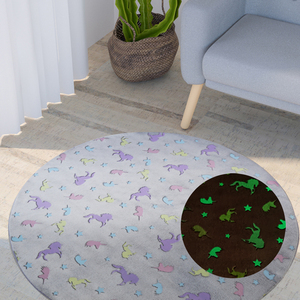 Alfombrillas modernas que brillan en la oscuridad, alfombras de suelo con patrón de estrella verde, suave, decorativa, luminosa, para juego de niños - Product Image 5