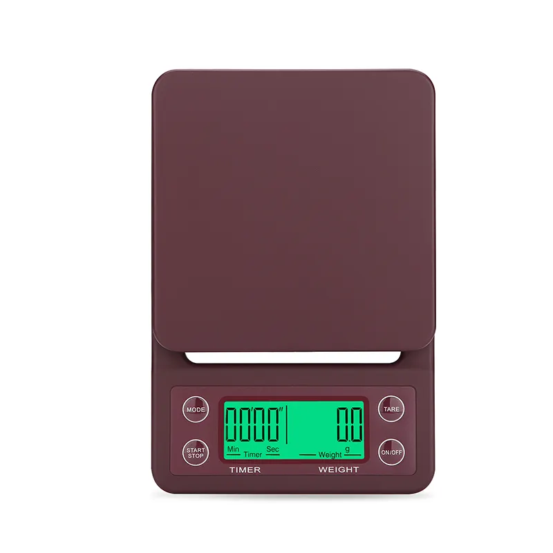 New arrival Patent design black weighing scale precision 0.1g coffee scale timer rechargeable 3000g 5000g