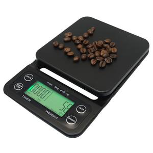 Best Sale Professional Black Color 3kg Hand Coffee <strong>Electronic</strong> Waterproof <strong>Scale</strong> Timing Digital - Product Image 1