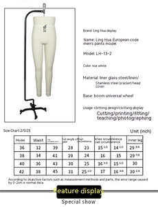 Maniquí de Fibra de Vidrio para Exhibición de Productos en Tiendas, Maniquí de Moda para Trajes de Hombre, Maniquí de Costura con Piernas Ajustables - Product Image 2