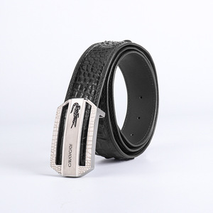 Cintura <span class=keywords><strong>in</strong></span> Pelle di Coccodrillo Siamese all'Ingrosso con Fibbia Liscia <span class=keywords><strong>in</strong></span> Osso, per Uomini Giovani e di Mezza Età - Product Image 6