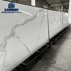 Große weiße Marmorplatten gesinterter Stein-Porzellanplatte für Badezimmer-Bodenwanddekoration