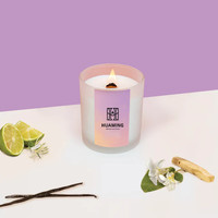 Huaming Verre Brillant 6 8 oz Cire De Soja Parfumée Large Mèche De Bois Bougies Coffret Cadeau De Luxe Ensemble De Bougies Parfumées Dropshipping pour Noël