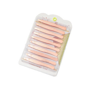 Плоские скошенные зеркальные пинцеты-триммеры для бровей из нержавеющей стали с точечным узором, 8,8 см, для удаления волос, косметический инструмент, в картонной упаковке - Product Image 4