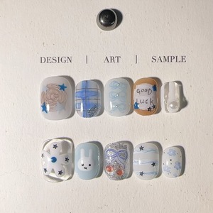 Lot de 10 <span class=keywords><strong>faux</strong></span> <span class=keywords><strong>ongles</strong></span> en acrylique faits à la main, nouveau design printemps, mignons, courts, forme amande, stiletto, avec logo personnalisé, à presser - Product Image 6