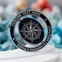 Personalisierte Luxus-Münzboxen in Blau, Schwarz und Rot, 40mm Samt-Münzaufbewahrung und Präsentationsboxen mit Logo
