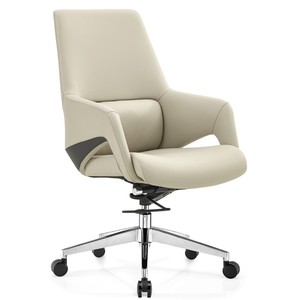 Silla de Oficina Ejecutiva Contemporánea de Alta Calidad, Respaldo Alto, Cuero PU Ergonómico, Giratoria, Altura Ajustable, Patas de Aluminio - Product Image 4