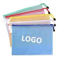 Sac de rangement pour documents en PVC à fermeture éclair, multi-couleurs, format A4, de haute qualité, fabriqué par Nuoxin, avec impression de logo