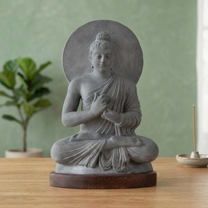 Escultura inspirada en el arte budista de Gandhara, obra maestra budista antigua, estilo religioso, decoración para el hogar o templo. - Product Image 2
