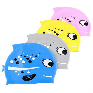 JW-1283 Gorro de Natación de Silicona con Forma de Pez para Niños de 3 a 8 Años, Personalizado, de Dibujos Animados, Impermeable, Suave y <span class=keywords><strong>Bonito</strong></span> - Product Image 1