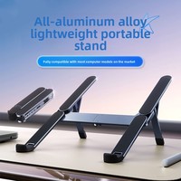 Support pour ordinateur portable pliable en alliage d'aluminium, support de bureau portable pour jeux, réglable en hauteur, refroidissement