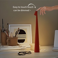 Lampe de table à LED à 3 niveaux d'intensité réglable Lampe de bureau à LED sans fil Veilleuse tactile rechargeable par USB Lampe tactile pour salle d'étude Bars de bureau