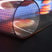 Écran LED transparent intérieur/extérieur P3.9-7.8, panneau d'affichage LED, film LED transparent pour la publicité sur les vitres