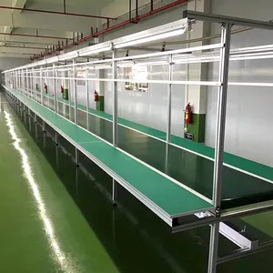 Automatic Airport Baggage Assembly Line Conveyor Belt With Work Table