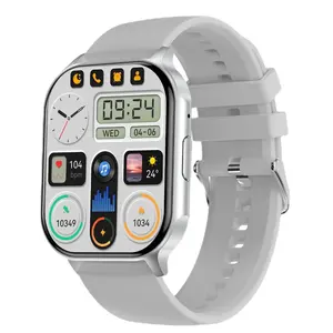 Flyrabbit Hk26 2.04 Inch Groot Amoled Display Smartwatch Hk26 Vierkant Scherm Bt Call Nfc Hartslag Gezondheid Monitoring Sporthorloge